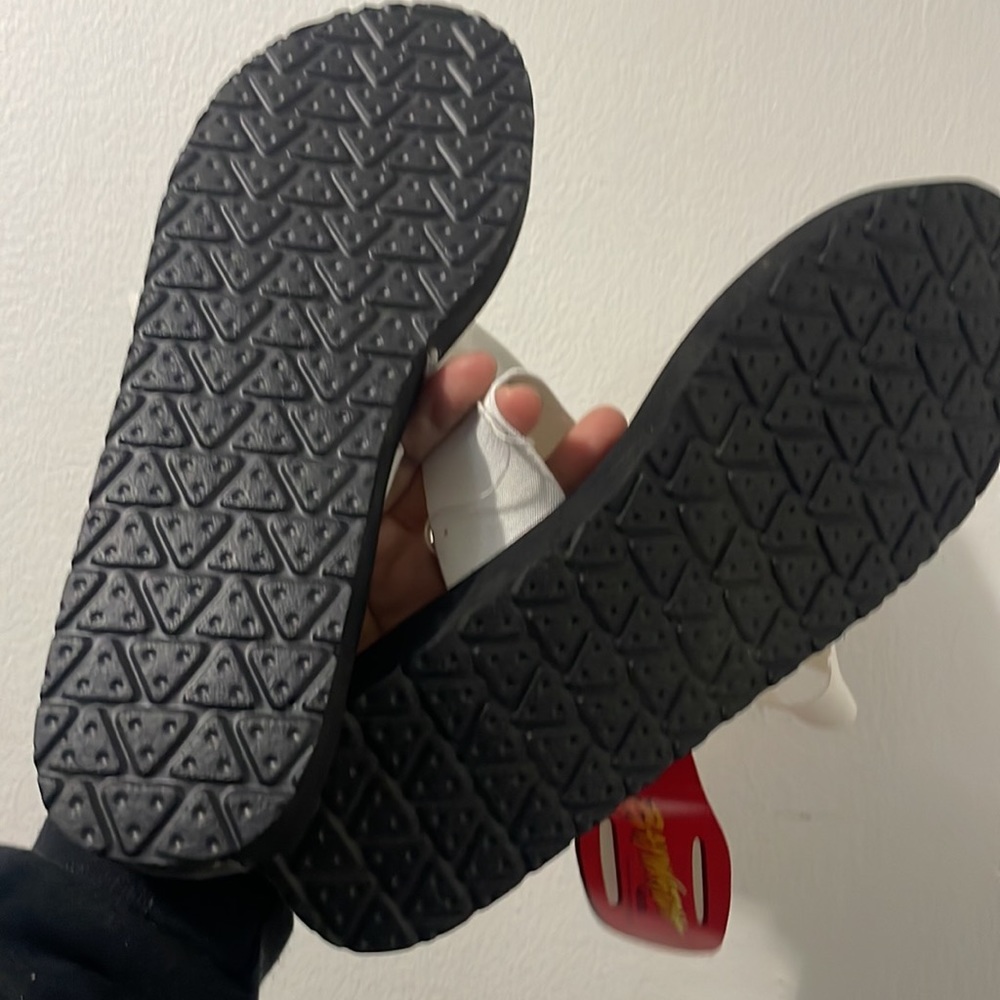 Vintage 90's Baywatch Gear Black Sandals with White Elastic Straps Women Size 10 - Picture 2 of 9